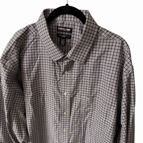 Set of 2 Kirkland Mens Size 19 34/35 Dress Shirt Tailored Fit Long Sleeve - Picture 5 of 12